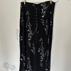 Black and White Floral Midi Skirt RL RICHARD NEW YORK